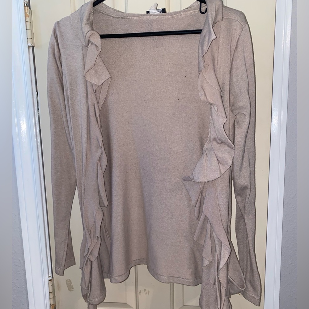 Cardigan With Ruffle Trim